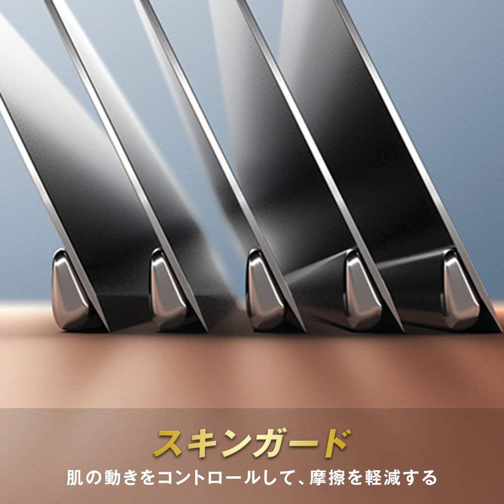 スキンガードで滑らかに剃れる