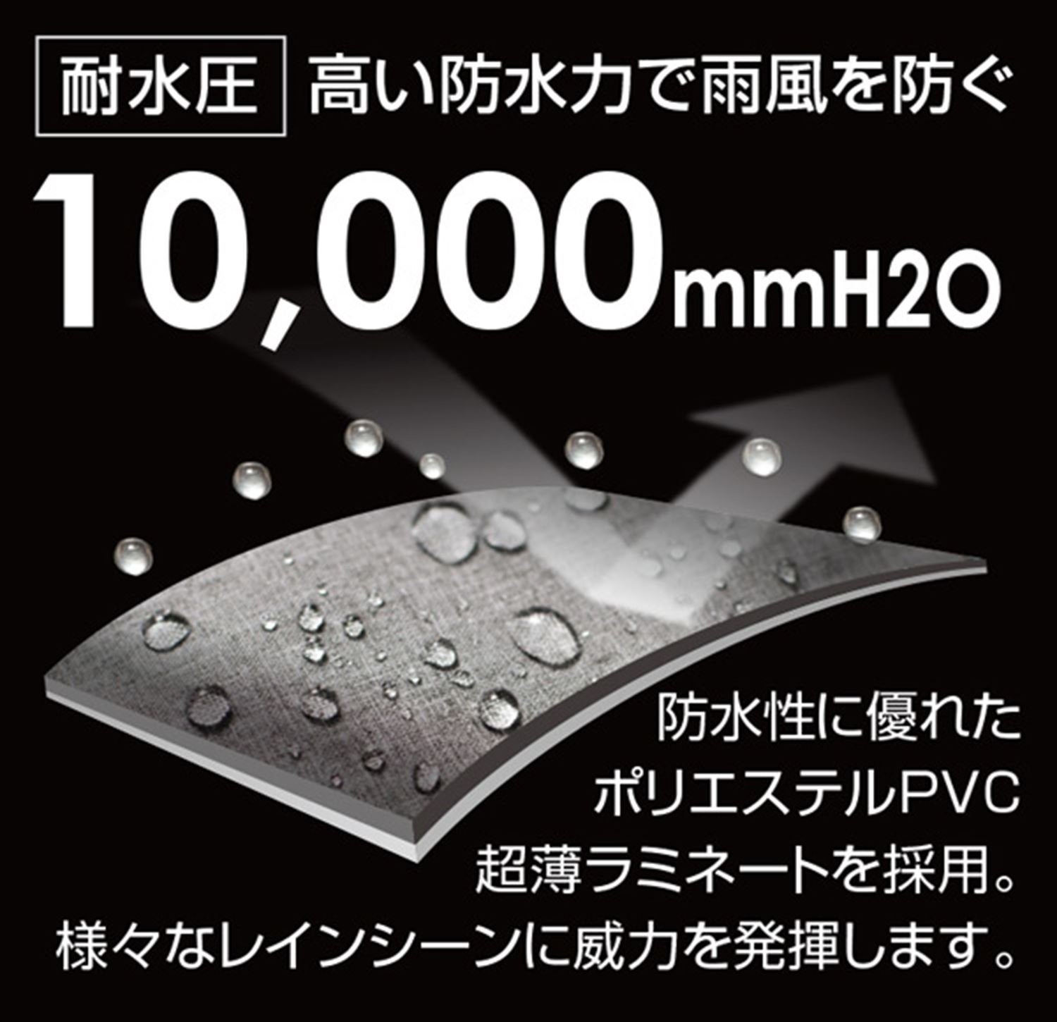 10,000以上の耐水圧があるかを確認