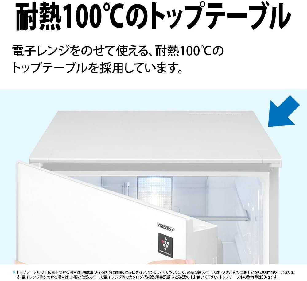 トップテーブルに電子レンジを置けるかチェック