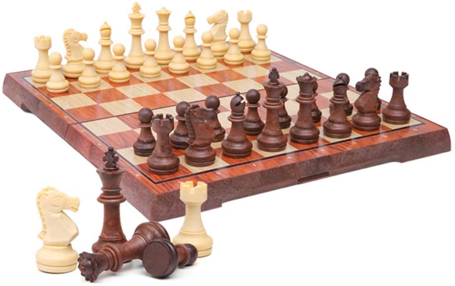 2021人気No.1の チェスの高級磁性白黒チェス初心者盤は折り畳むことが 