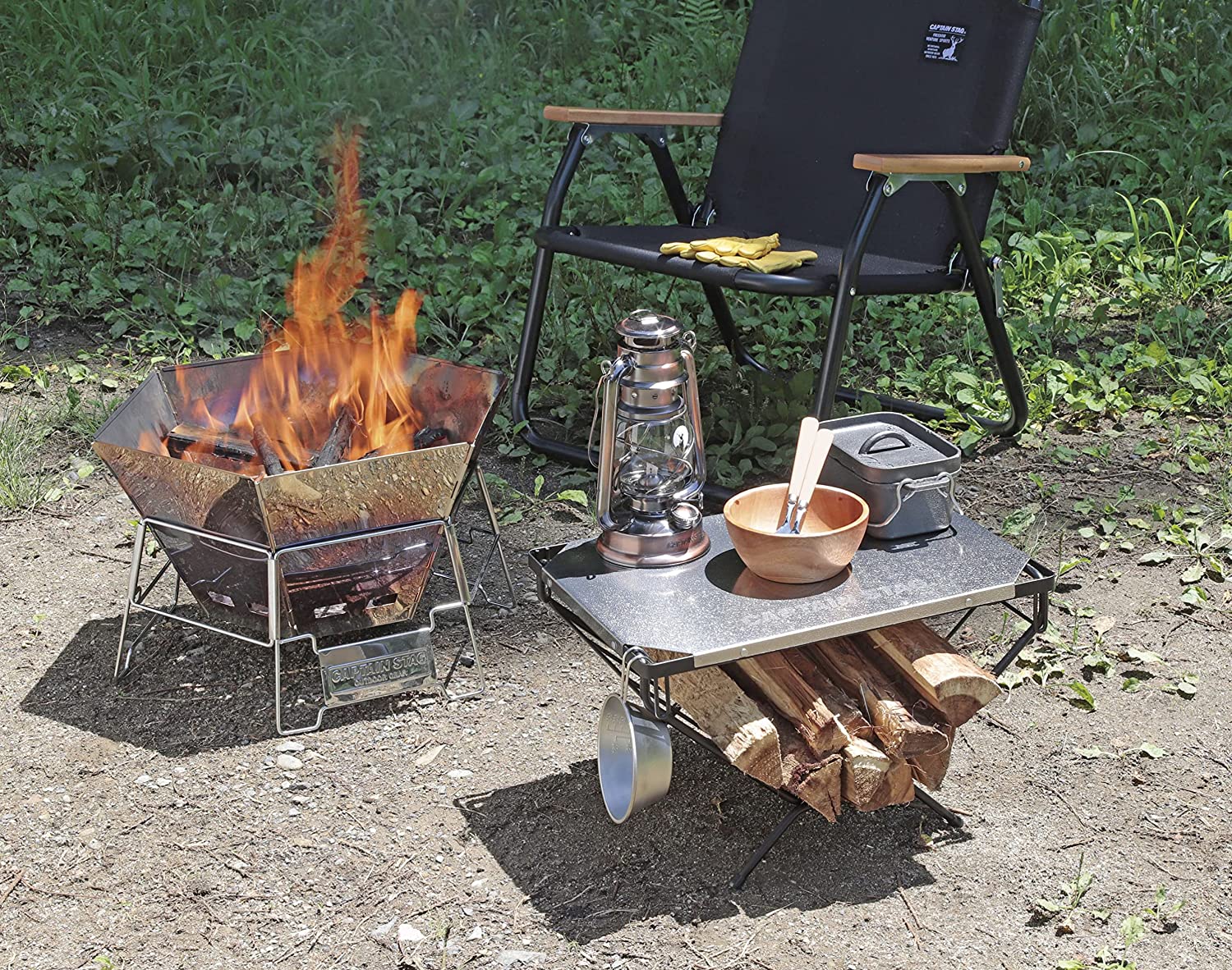 CampLand アウトドア折りたたみテーブル アルミ 軽量 高さ調節可能 収納オーガナイザー付き BBQ パーティー キャンプ用 グリーン